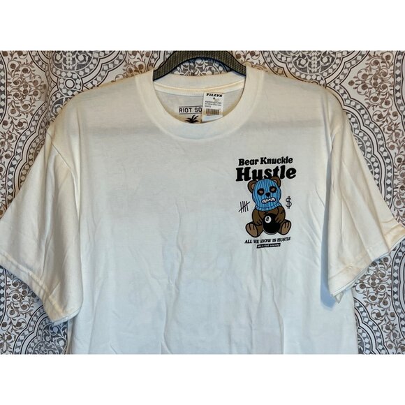 Bear Knuckle Hustle Graphic T-Shirt Size M By Riot Society - Picture 4 of 10